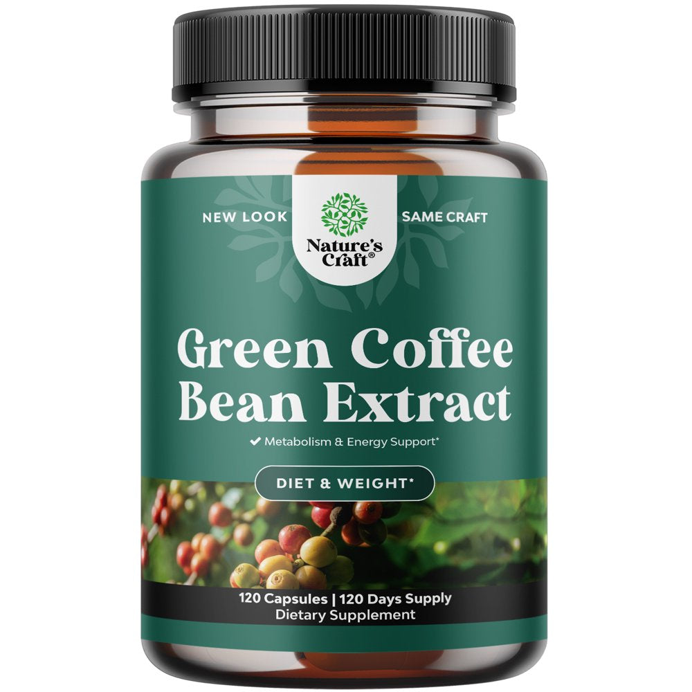 Green Coffee Bean Extract for Weight Loss - Weight Loss Pills for Women and Men - Appetite Suppressants for Weight Loss with Chlorogenic Acid - Herbal Fat Burner to Assist with Weight Loss 120 Count