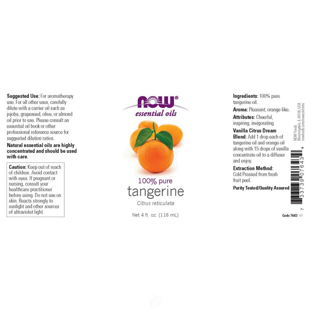 NOW Essential Oils Tangerine Oil 4 Oz