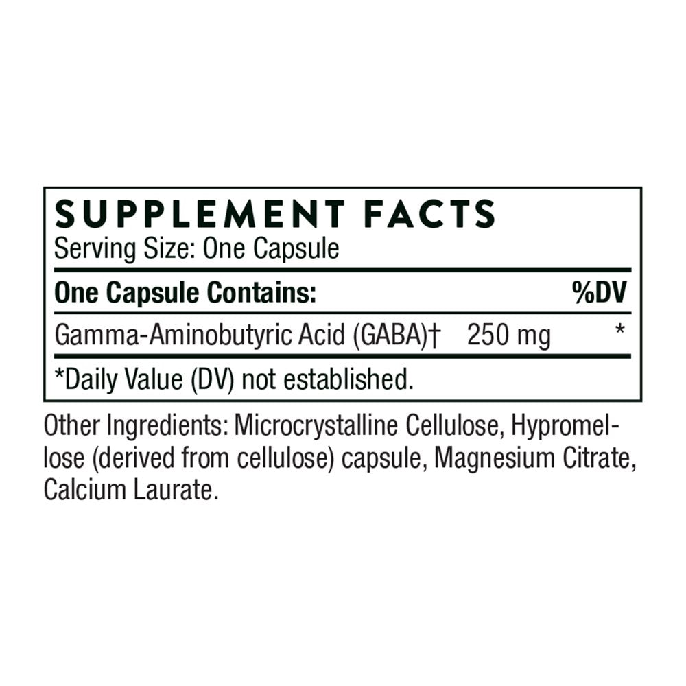 Thorne Pharmagaba-250, GABA Supplement, 250 Mg Natural Source Gamma-Aminobutyric Acid, Promotes a Calm, Relaxed, Focused State of Mind, 60 Capsules