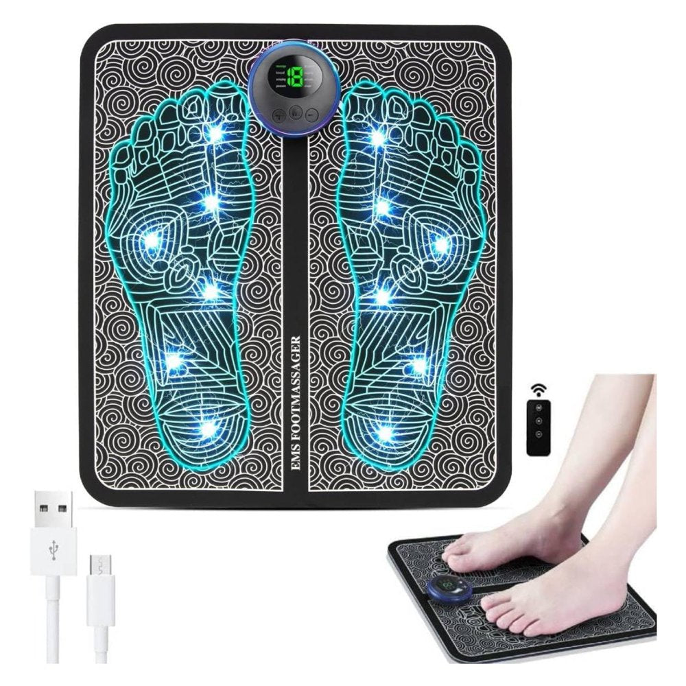 Gnhoch EMS Foot Massager, Foldable EMS Foot Massager Mat with 8 Modes&19 Levels for Neuropathy Pain Plantar Relief, Muscle Relaxation