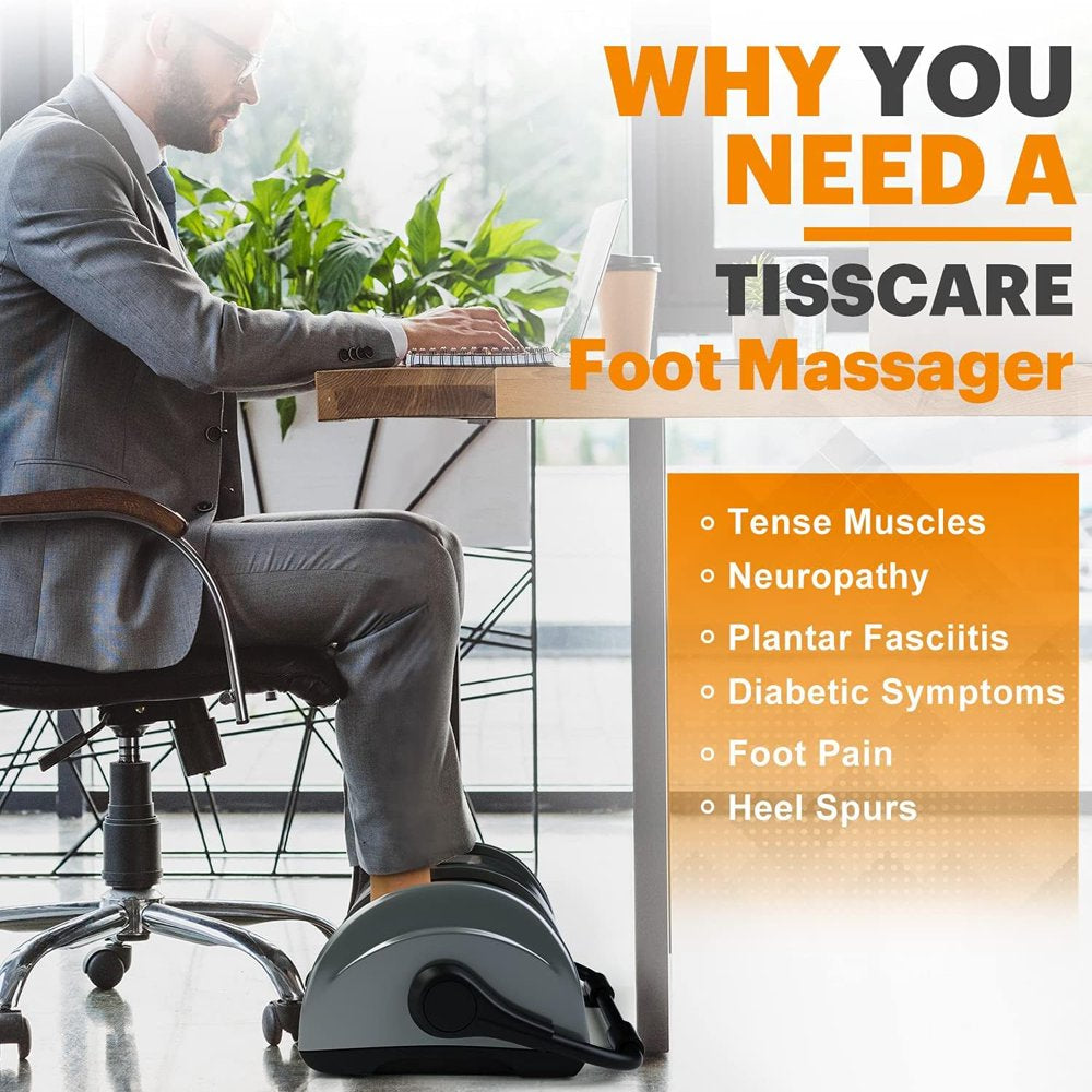 Used-Tissacre Foot Massager for Circulation and Pain Relief, Foot Massage Mchine for Neuropathy , Plantar Fasciitis Relief, Heat Therapy, Deep Kneading Shiatsu Massager with Remote