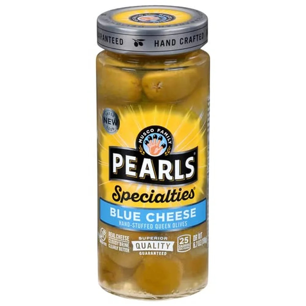 Pearls Specialties Blue Cheese Stuffed Queen Olives (Pack of 12)