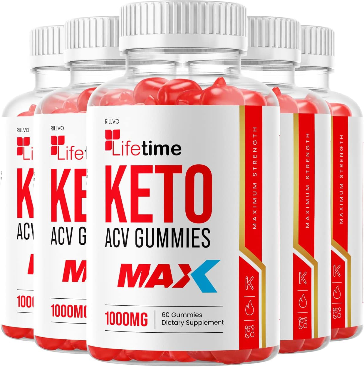 (5 Pack) Lifetime Max Keto Gummies - Advanced Formula Life Time Keto ACV Gummies (300 Gummies)