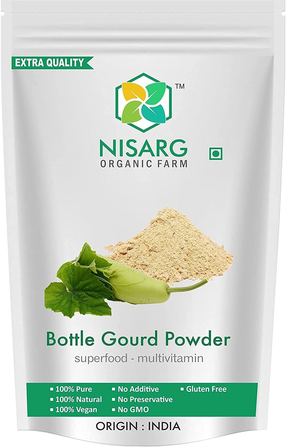 Nisarg Organic Lauki/Doodhi (Dudhi) / Bottle Gourd Powder | 500 Gram | 100% Organic | Weight Loss | Increased Cholesterol | Effective in Constipation |