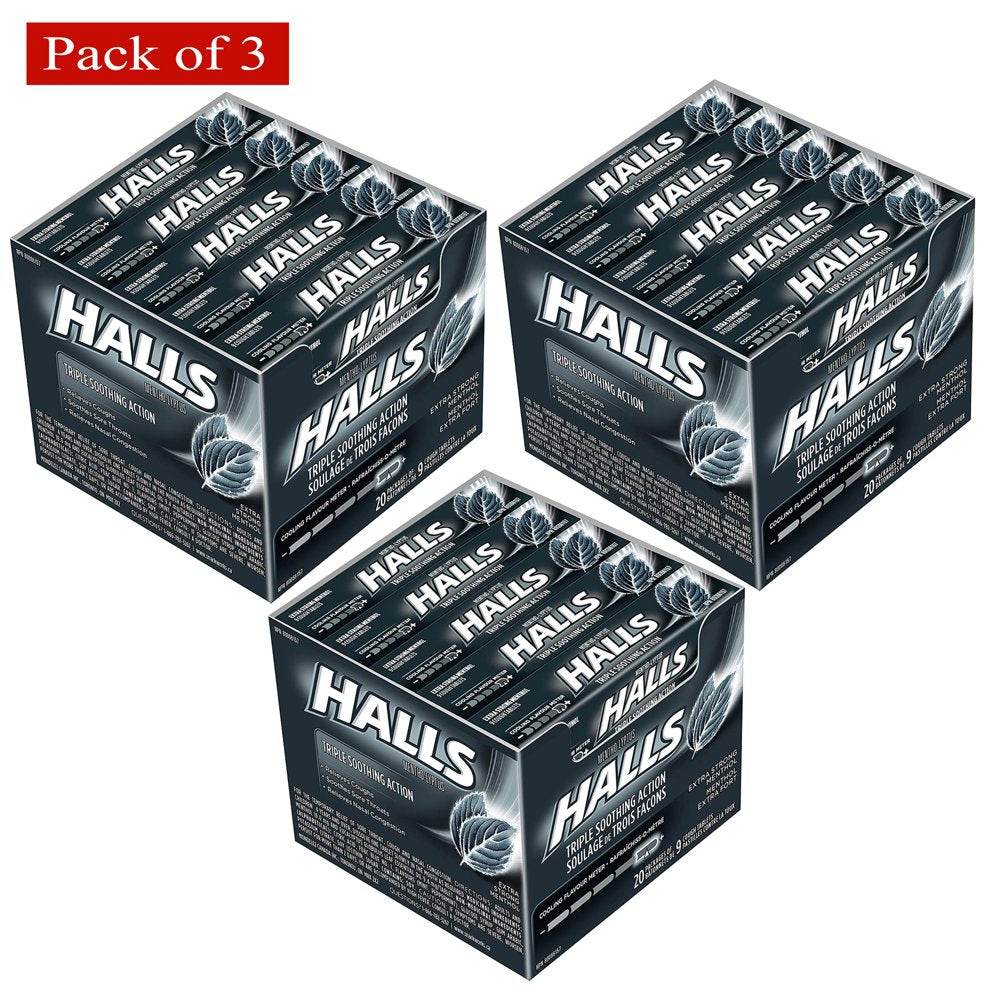 Hard Candies, Extra Strong, 20 Count (Pack of 3) by Halls