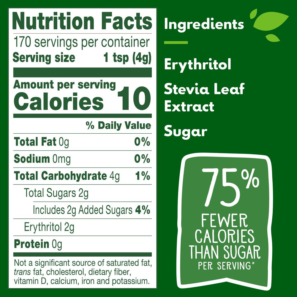 Truvia Cane Sugar Blend, Mix of Stevia Sweetener and Cane Sugar (24 Oz Bag)