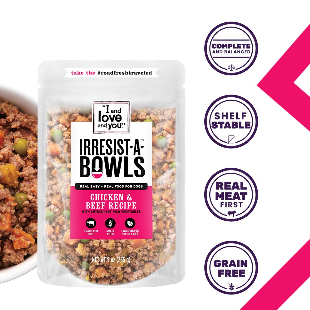 "I and Love and You" Irresist-A-Bowls, Chicken and Beef, Ready to Serve, Grain Free, Wet Dog Food