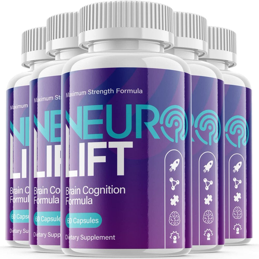 (5 Pack) Neuro Lift - Nootropic Memory Booster Dietary Supplement for Focus, Memory, Clarity, & Energy - Advanced Cognitive Formula for Maximum Strength - 300 Capsules