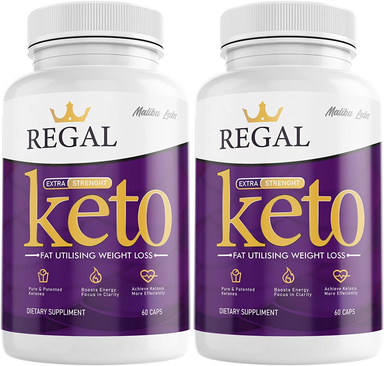 (2 Pack) Regal Keto, Strong Advanced Formula 1300Mg, Made in the USA, (2 Bottle Pack), 60 Day Supply