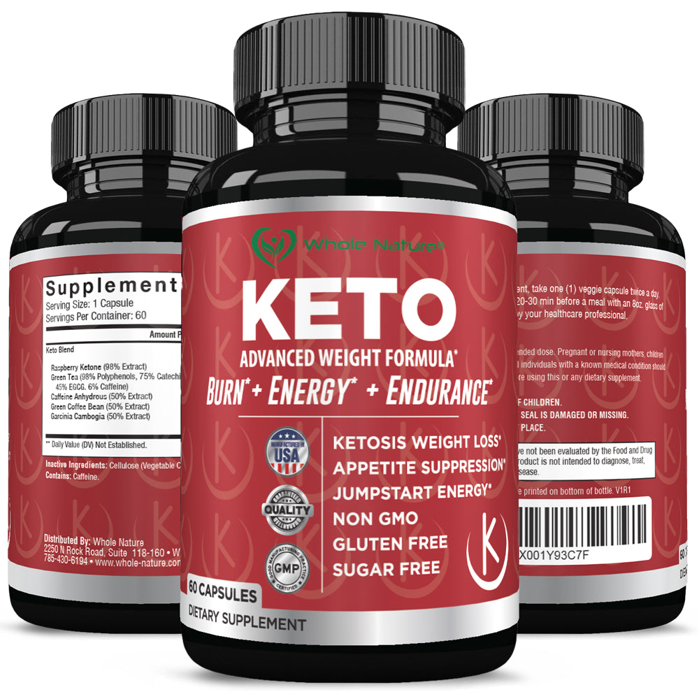 Whole Nature Keto Weight Loss Diet Pills : Rapid Fat Burner, Metabolism & Energy, 60 Pills