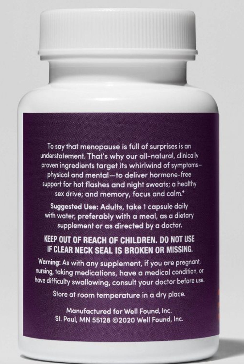 Womaness Me.No.Pause. - Menopause Support for Hot Flashes, Night Sweats, Vaginal Dryness, Memory & Mood - Perimenopause Relief & Menopause Supplements for Women - Hormone & Estrogen-Free (30 Capsules)