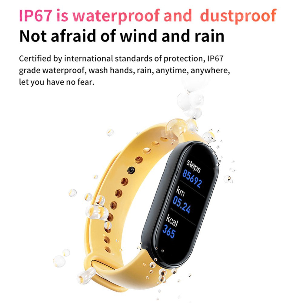 TIERPOP Smart Bands Sport Fitness Tracker M6 Smart Watchespedometer Heart Rate Blood Pressure Monitor Bluetooth-Compatible Bracelets for Men Women