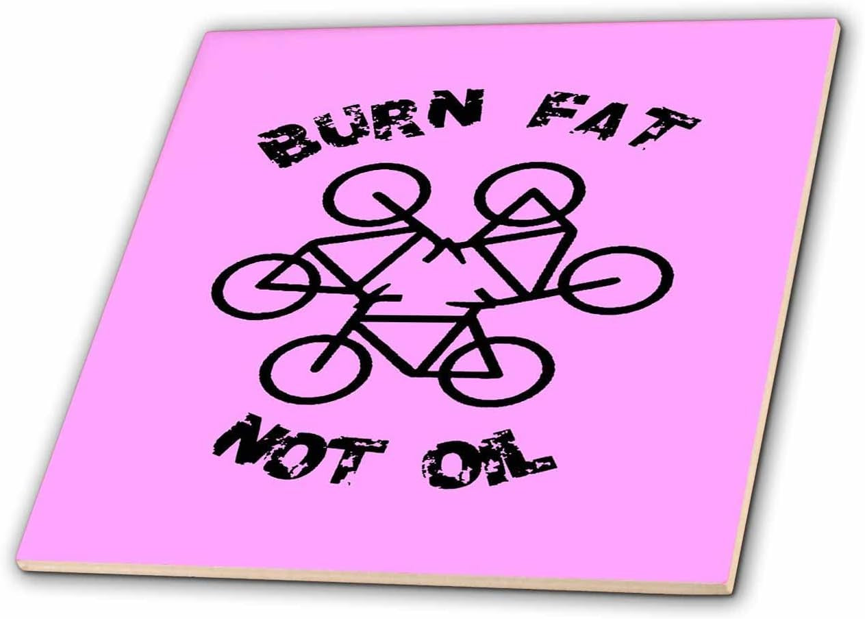 3Drose Burn Fat Not Oil Recycle Code Parody Black Graphic - Tiles (Ct_355419_6)