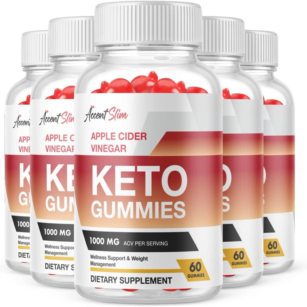 (5 Pack) Accent Slim Keto ACV Gummies - Supplement for Weight Loss - Energy & Focus Boosting Dietary Supplements for Weight Management & Metabolism - Fat Burn - 300 Gummies