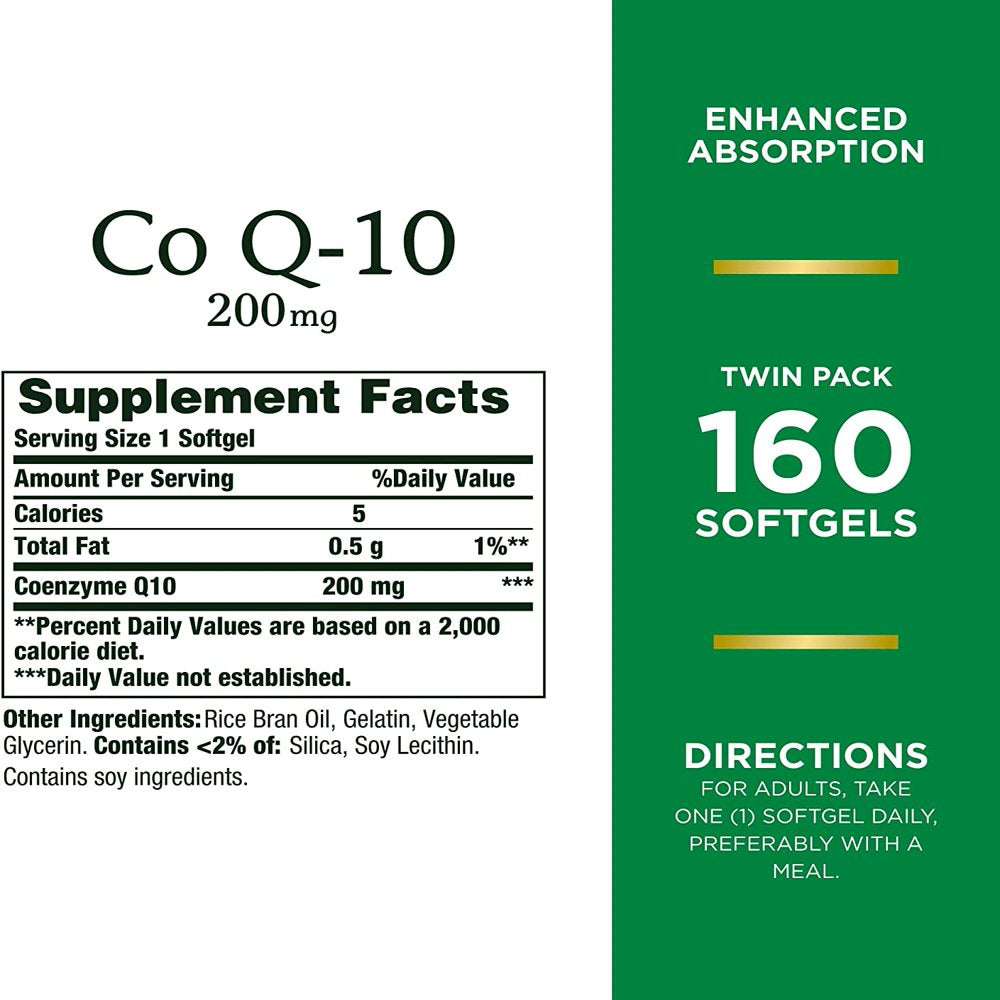 Coq10 by Nature'S Bounty, Dietary Supplement, Supports Heart Health, 200Mg, 80 Softgels