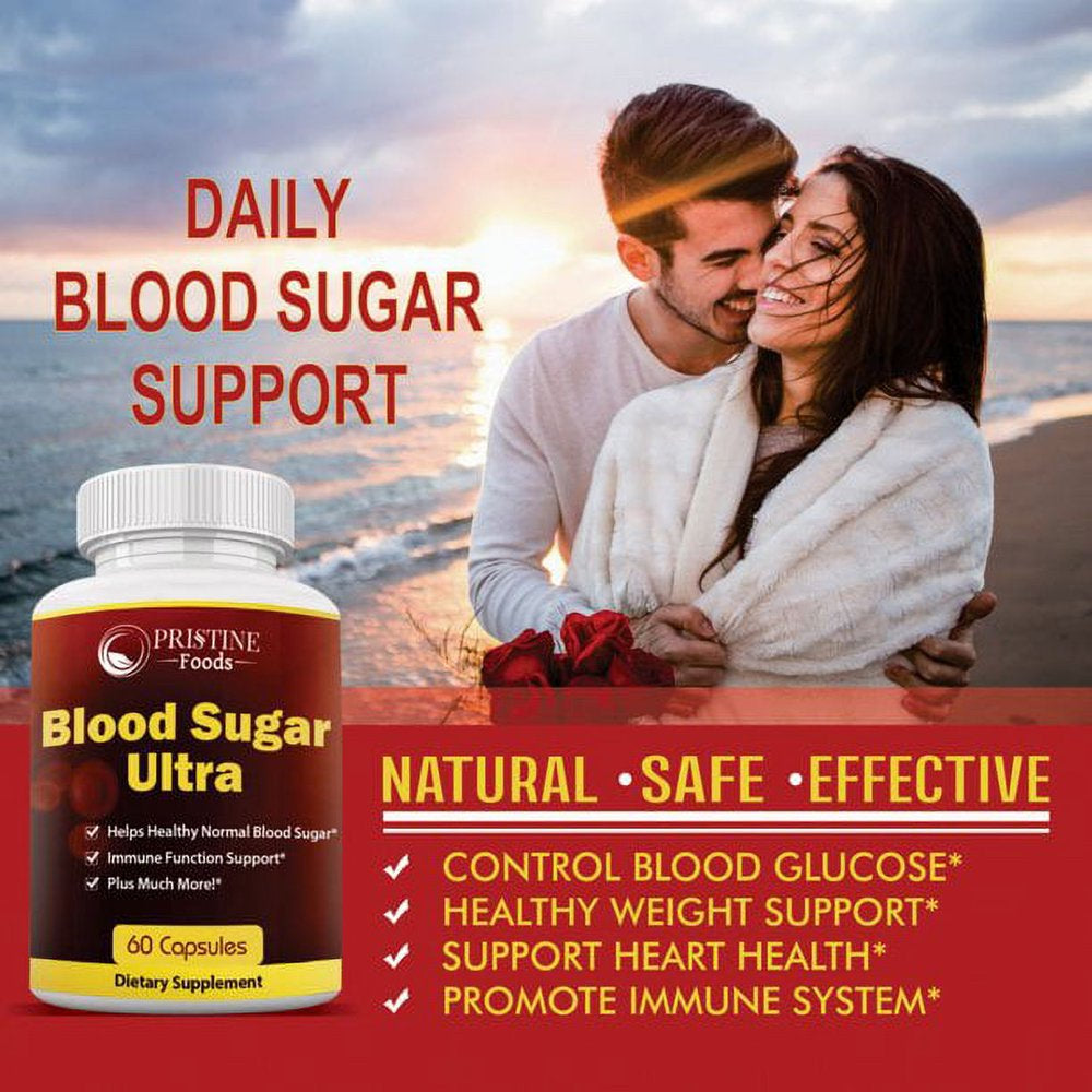 3 Pack Pristine Ultra Blood Sugar Support Supplement - Healthy Blood Sugar Vitamins, Immunity Wellness, Sugar Blocker Complex - 60 Capsules