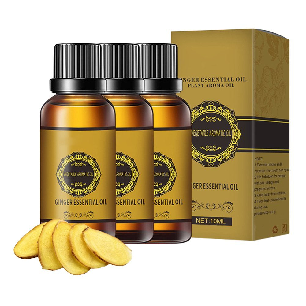 3PCS Belly Drainage Ginger Oil-Slimming Tummy Ginger Oil, Natural Therapy Lymphatic Drainage Ginger Oil, anti Aging Ginger Essential Oil Massage Oil, Wholesome Ginger Massage Oil