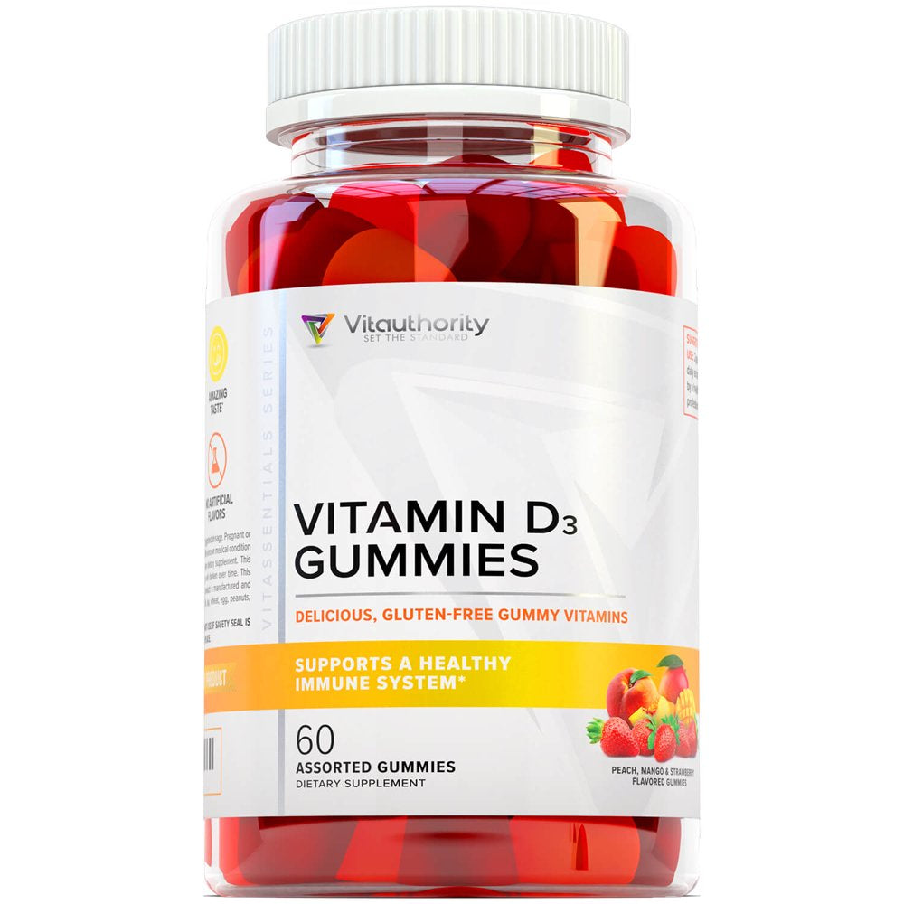 Vitamin D Gummies for Adults - Vitauthority Pure Vitamin D3 2000IU Immune Support Adult Gummy Vitamins - Chewable Vitamin D3 Gummies for Bone Strength Immunity Support Heart Health