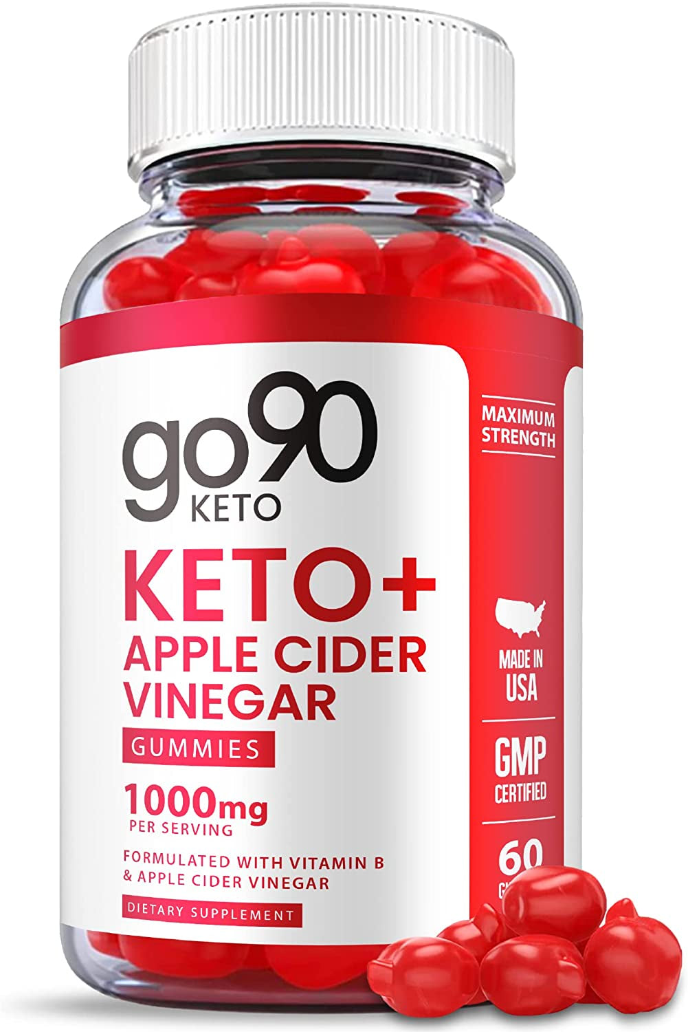 Go90 Keto Gummies - Official Formula, Vegan - Go 90 Keto ACV Gummies with Apple Cider Vinegar, Vitamin B12, Go90 ACV Keto Gummy Ss, Weight Apple Loss Cider Pomegranate Juice, Beet Root (60 Gummies)