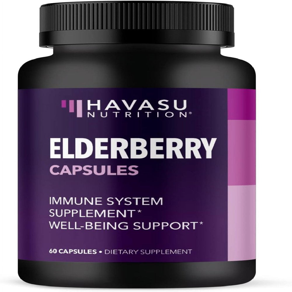 Havasu Elderberry Capsules with Zinc & Vitamin C | Black Elderberry Antioxidants & Immune Supplement, 60Ct