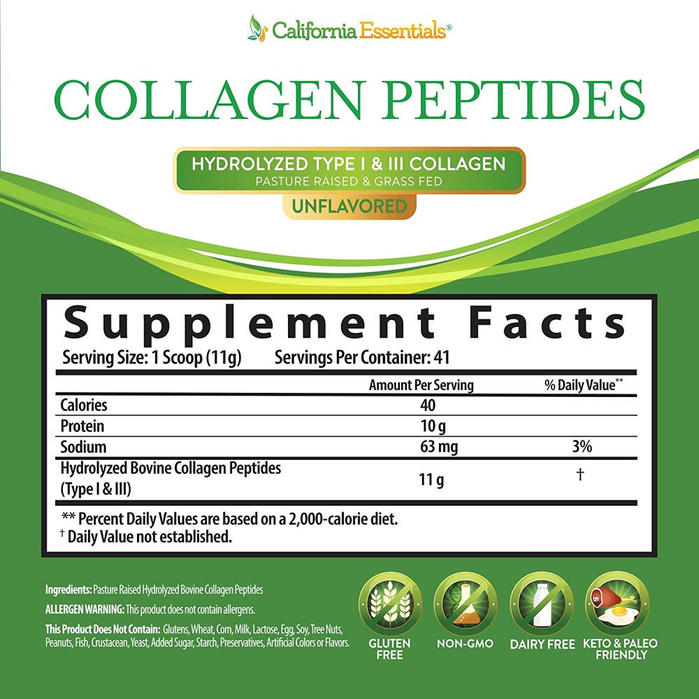 California Essentials Organic Collagen Peptides Protein Powder, 16 Oz