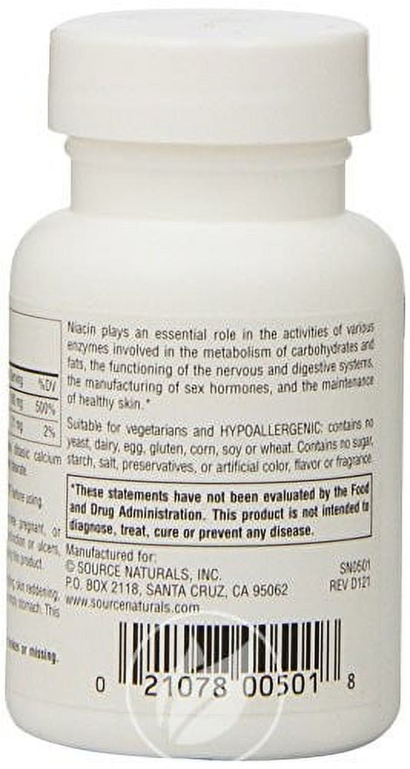 (2 Pack) Source Naturals Niacin 100Mg 100T