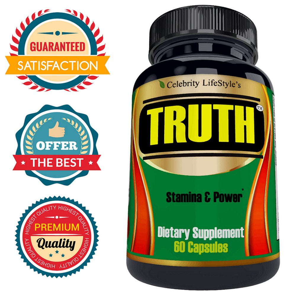 Truth Men Testosterone Booster Male Enhancing Vitamin Supplement, Supports Libido, Strength 60 Caps