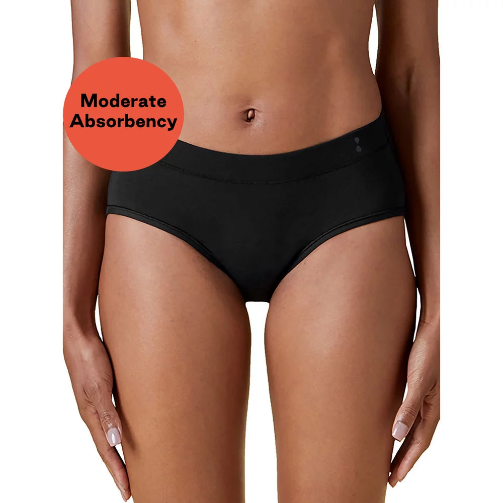 Thinx for All™ Women'S Briefs Period Underwear, Moderate Absorbency, Black