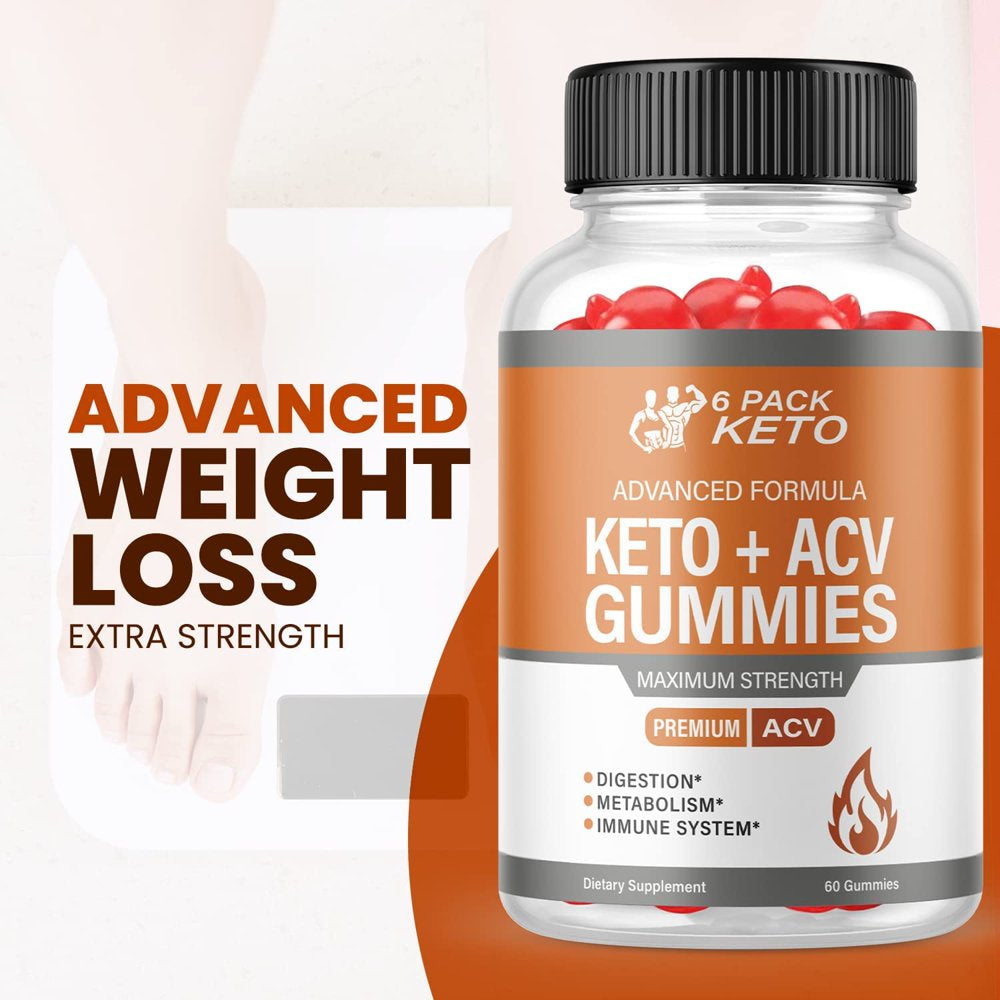 (1 Pack) 6 Pack Keto ACV Gummies - Supplement for Weight Loss - Energy & Focus Boosting Dietary Supplements for Weight Management & Metabolism - Fat Burn - 60 Gummies