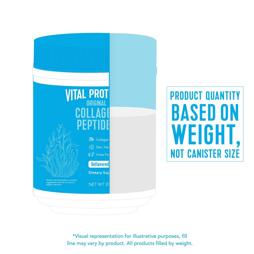 Vital Proteins Collagen Peptides Powder Supplement (Type I, III) for Skin Hair Nail Joint - Hydrolyzed Collagen - Non-Gmo - Dairy and Gluten Free - 20G per Serving - Unflavored 10 Oz Canister