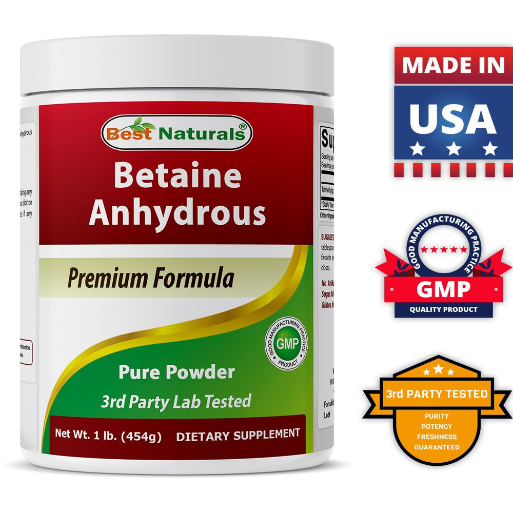 2 Pack Best Naturals Betaine Anhydrous TMG 1 Lb Powder | Muscle Growth Supplement