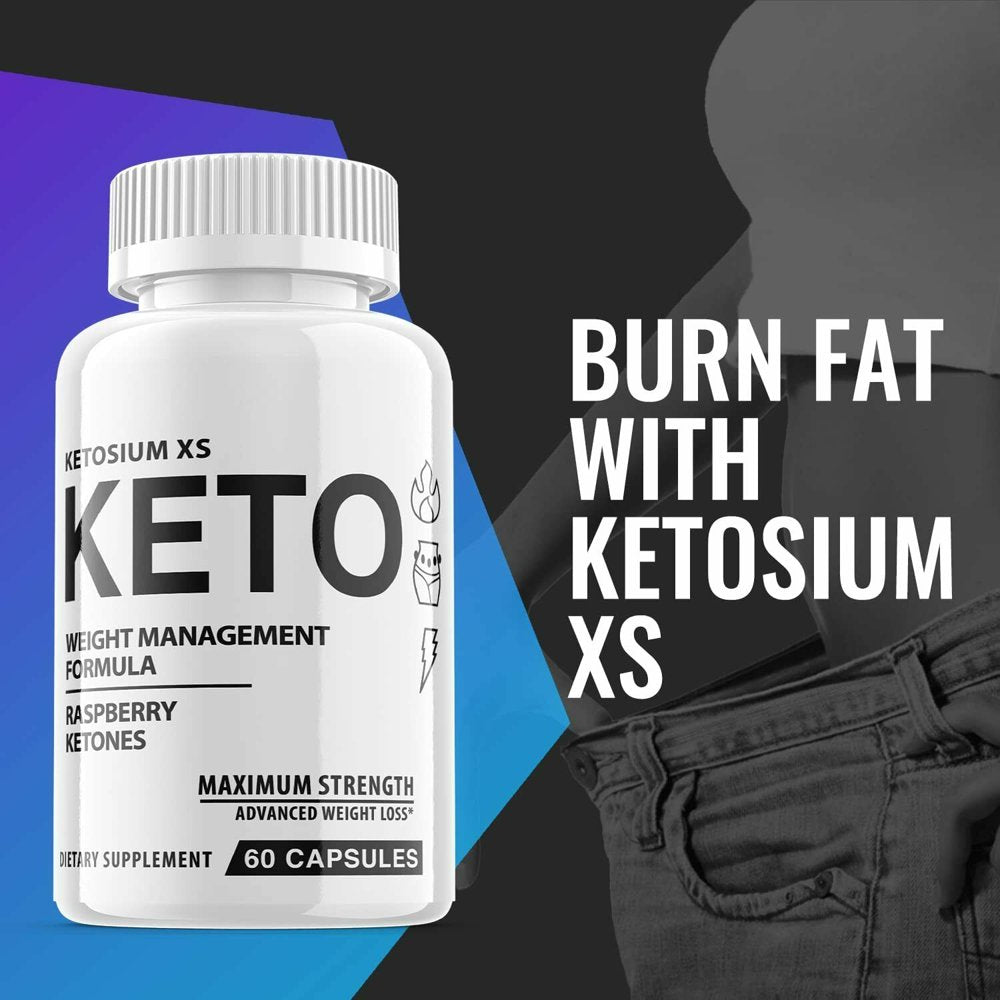 (2 Pack) Ketosium XS Keto - Supplement for Weight Loss - Energy & Focus Boosting Dietary Supplements for Weight Management & Metabolism - Advanced Fat Burn Raspberry Ketones Pills - 120 Capsules