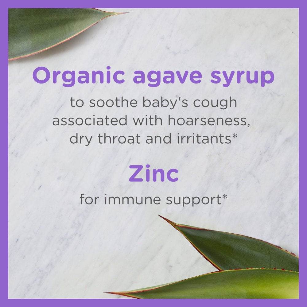 Zarbee'S Baby Cough Syrup + Immune with Agave & Zinc, Grape Flavor, 2 Fl Oz