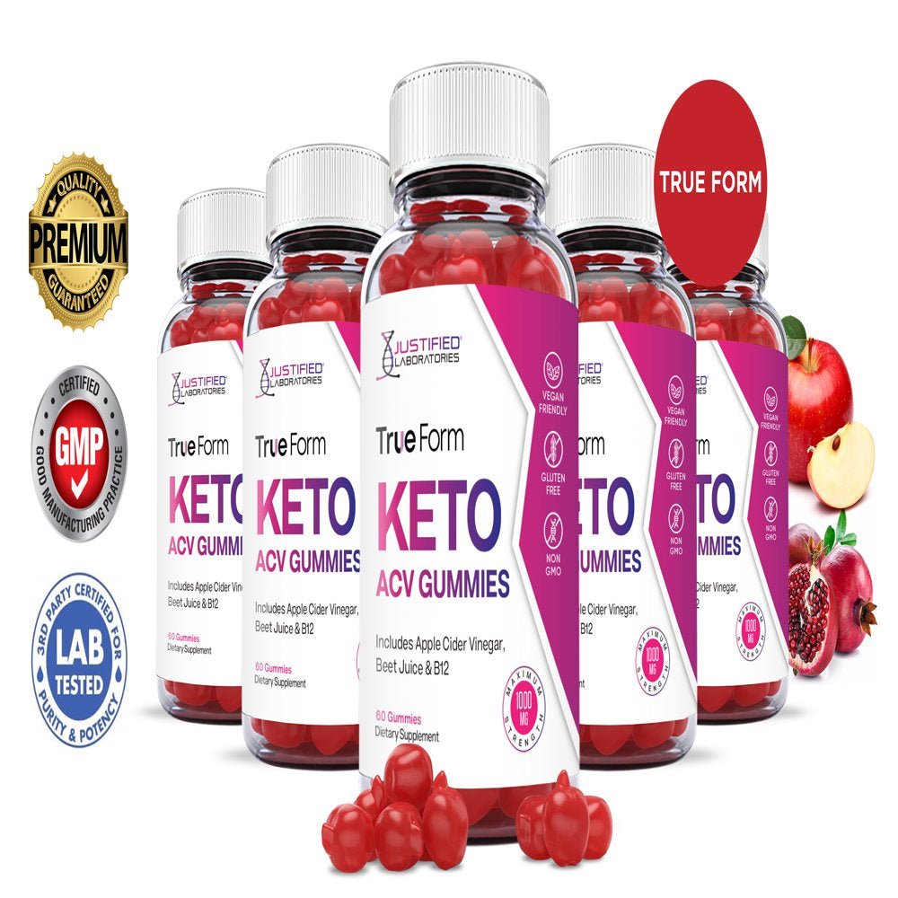 (5 Pack) True Form Keto ACV Gummies 1000MG Dietary Supplement 300 Gummys