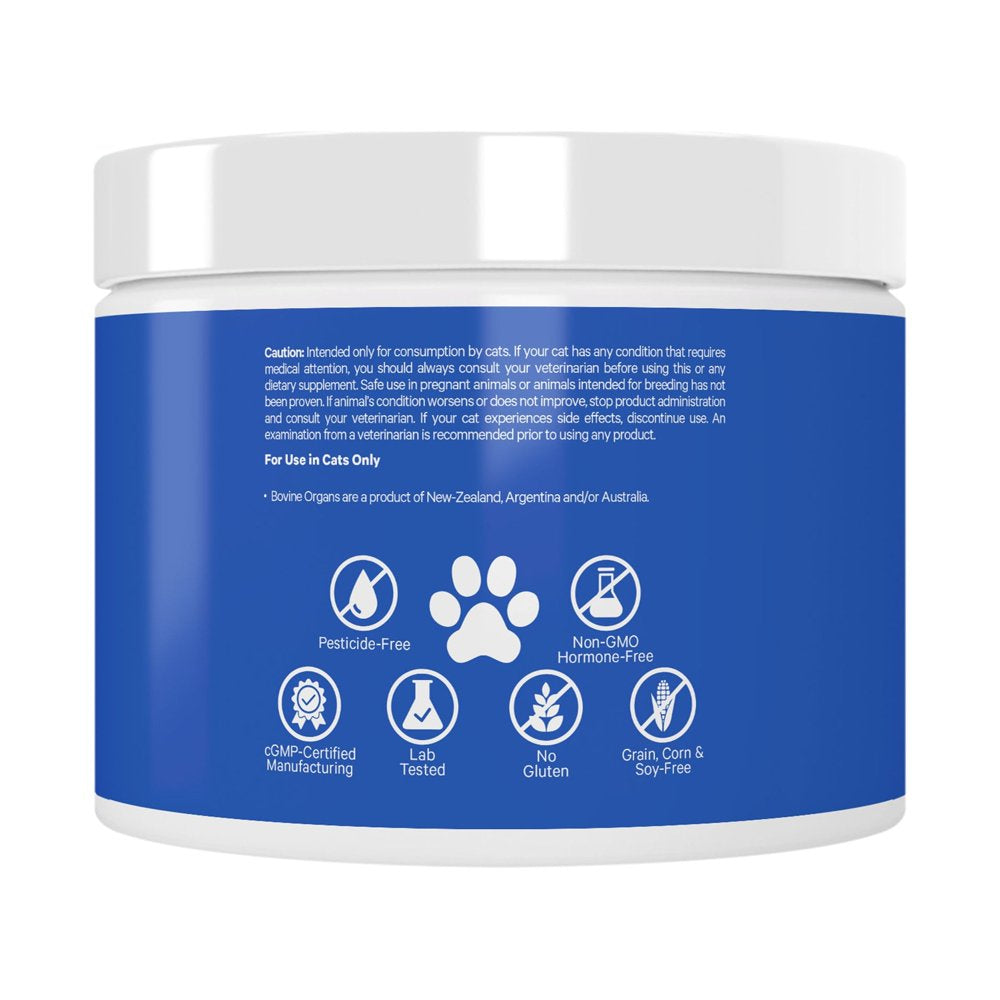 DNA PET Happy Healthy Organs & Glands Supplement for Cats, Multi Organ Powder Cat Vitamins, 1.48 Oz