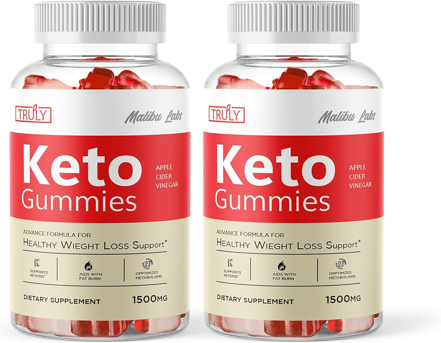 Truly Keto Apple Cider Vinegar Gummies, ACV Ketosis, 1500Mg Once a Day, New Strong Time Released Formula, plus Ketogenic Support Supplement, Truely Ketos Gummy, (2 Pack) 60 Day Supply Tank