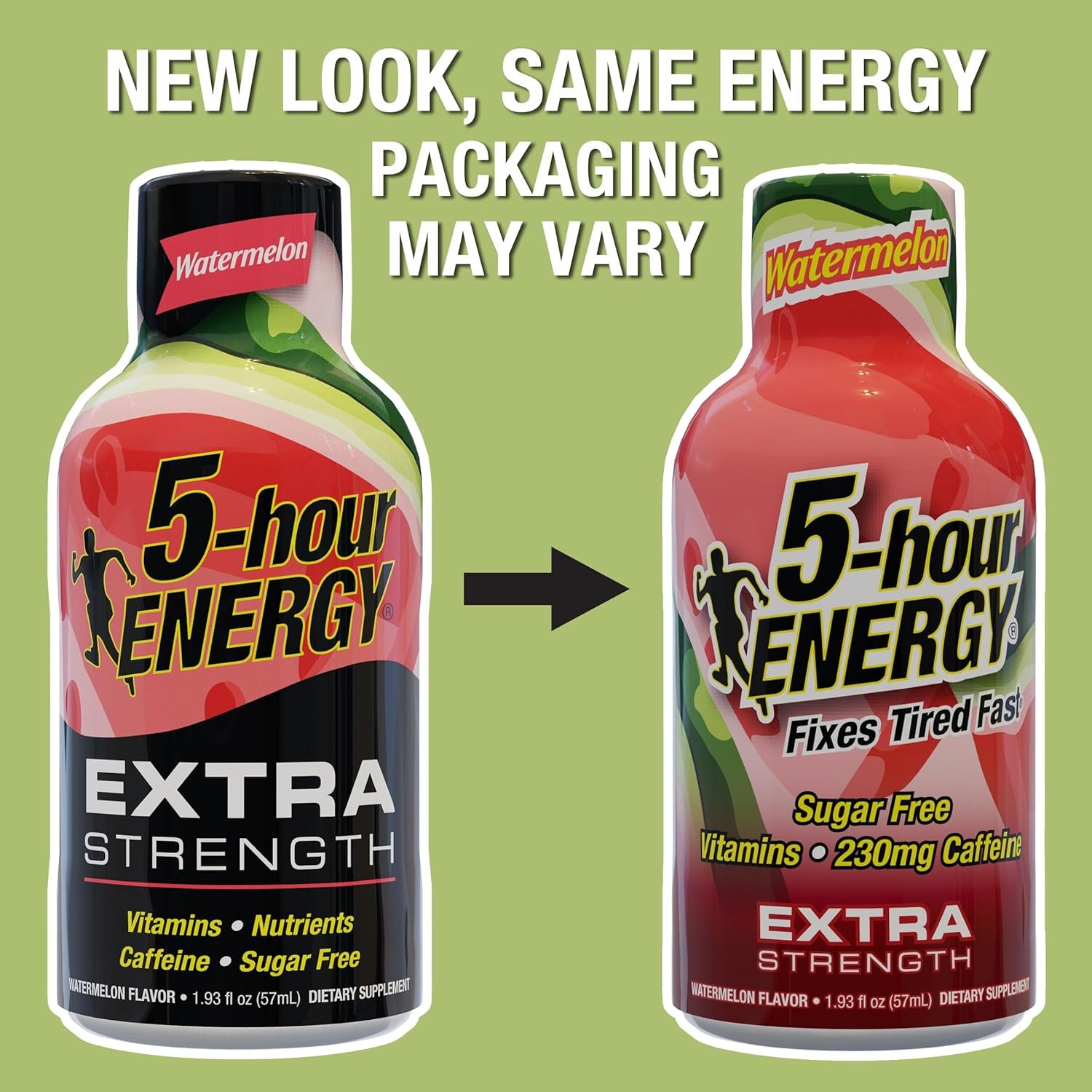 5-Hour ENERGY Extra Strength Energy Shot | Watermelon Flavor | 1.93 Oz. | 24 Count | Sugar-Free & Zero Calories | B-Vitamins & Amino Acids | 230Mg Caffeinated Energy Shot | Dietary Supplement