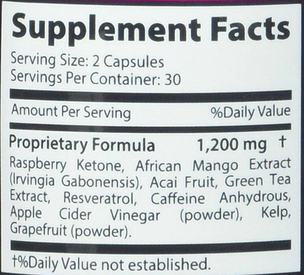 2X Pure Raspberry Ketone Lean Advanced 1200 Mg Diet Weight Fat Loss Capsules