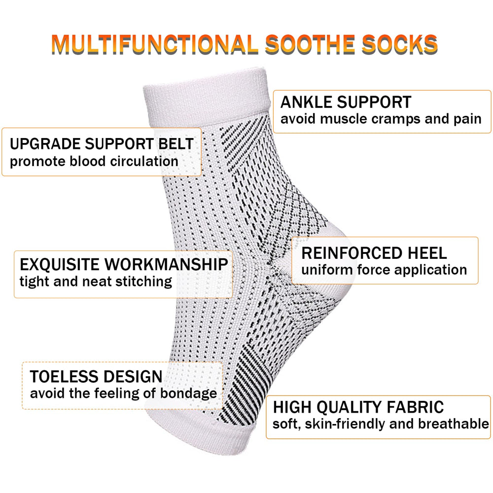 Neuropathy Socks-Compression Socks for Men Women - Ankle Sleeve Compression Support Brace for Relief of Plantar Fasciitis Foot Pain