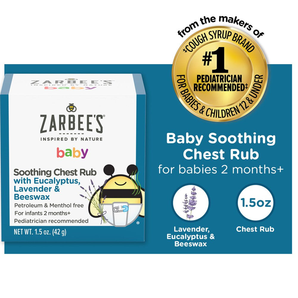 Zarbee'S Baby Soothing Chest Rub, Eucalyptus, Lavender & Beeswax, 1.5 Oz