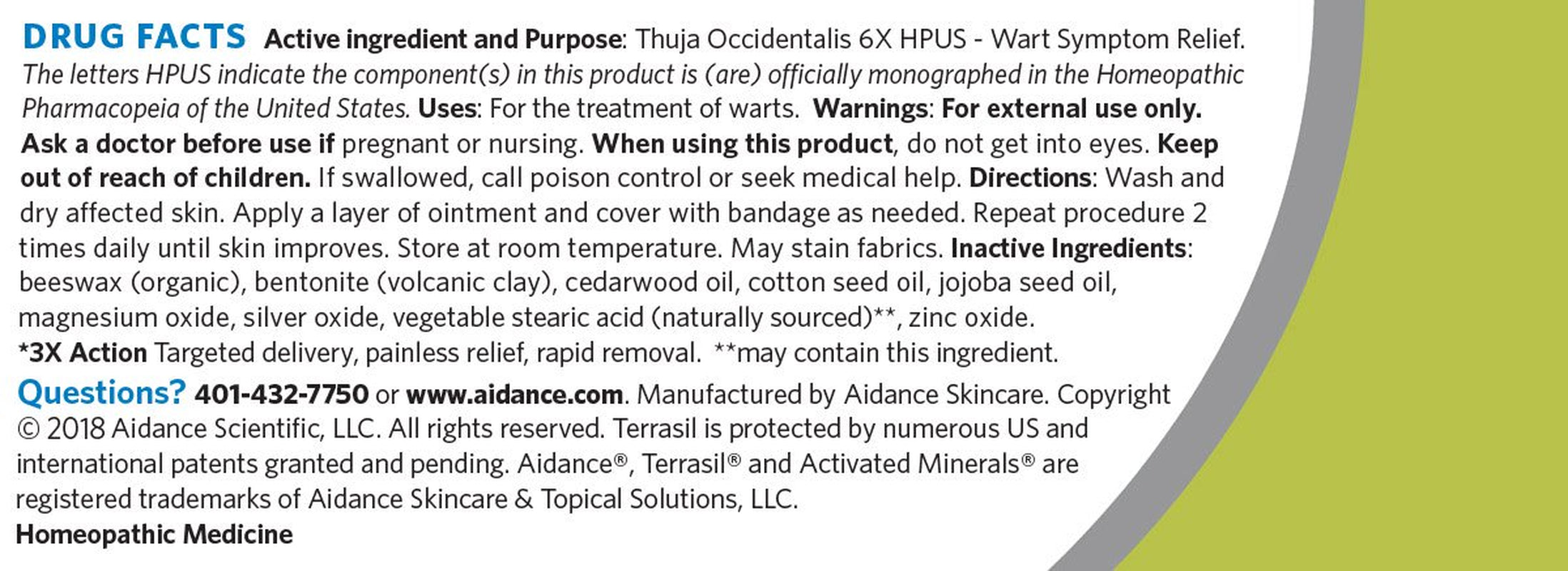 Wart Remover by Terrasil® with All-Natural Activated Minerals® Safely and Gently Removes Warts from Facial and Genital Area Acid-Free without Burning 3X Action (14Gm Tube Size)