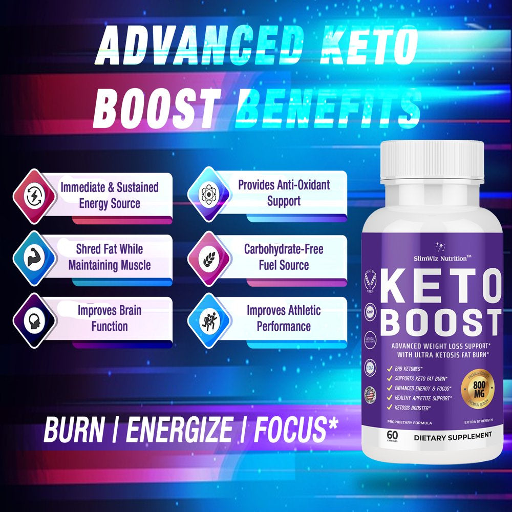 Keto Boost Keto Pills for Rapid Ketosis Induction for Optimal Fat Burning & Weight Loss, Quick Results - 1 Bottle