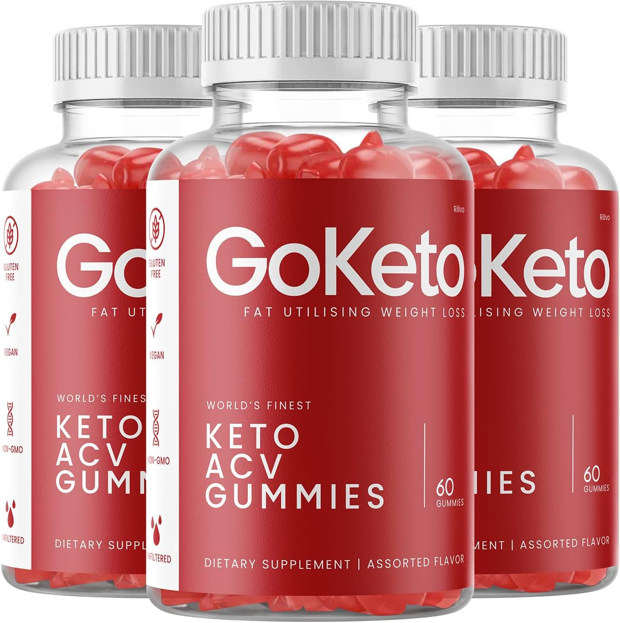 (3 Pack) Go Keto Gummies, Goketo Advanced Formula (180 Gummies)