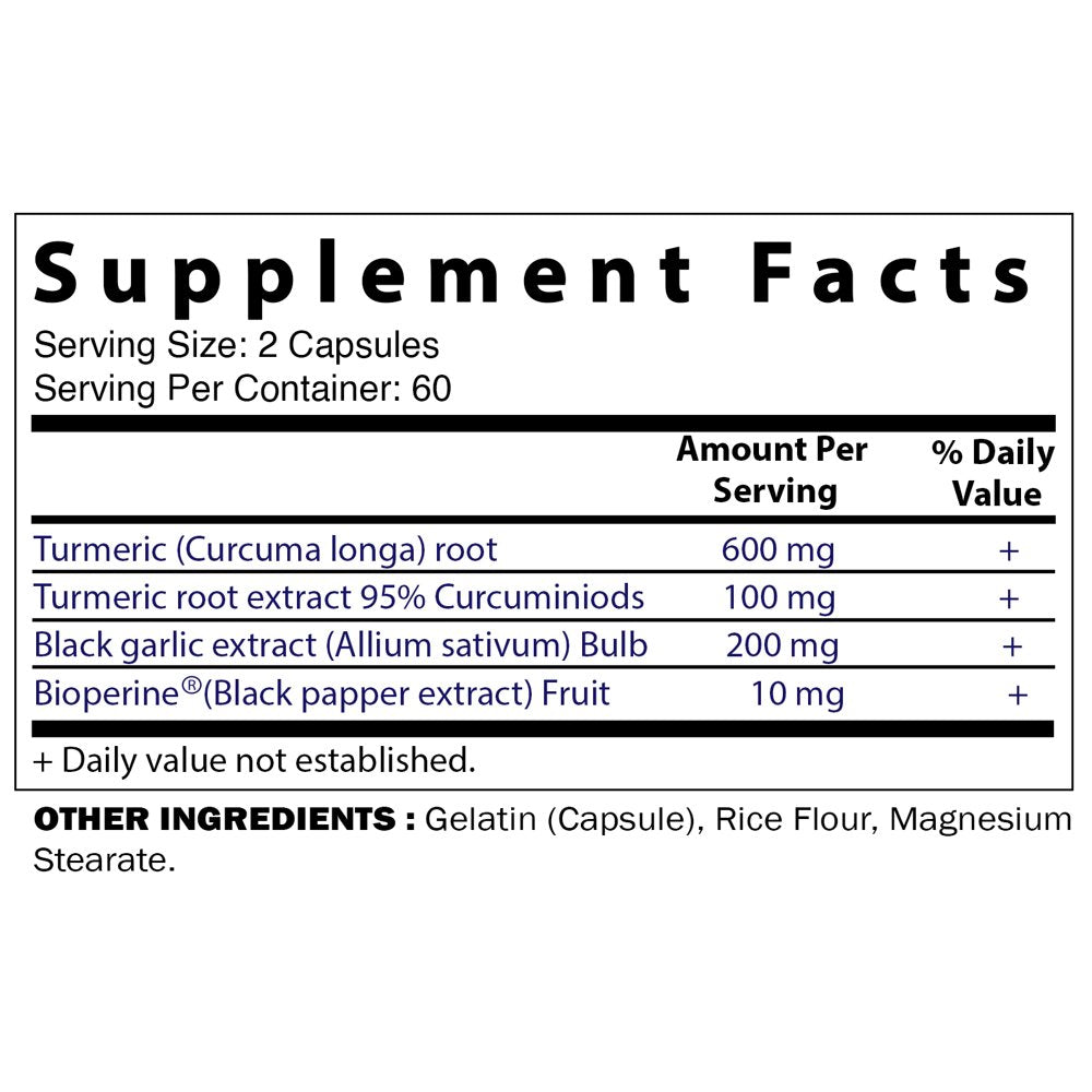 2 Pack Vitamatic Turmeric Curcumin (95% Curcuminoids), Black Garlic with Bioperine Black Pepper for Best Absorption, 910Mg Anti-Inflammatory Joint Relief, Turmeric Pills (Total 240 Capsules)