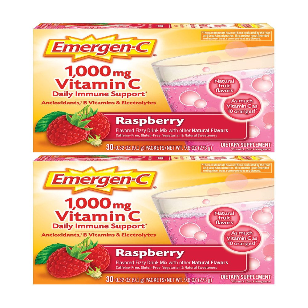 (2 Pack) Alacer Emergen-C Raspberry 30 Ct