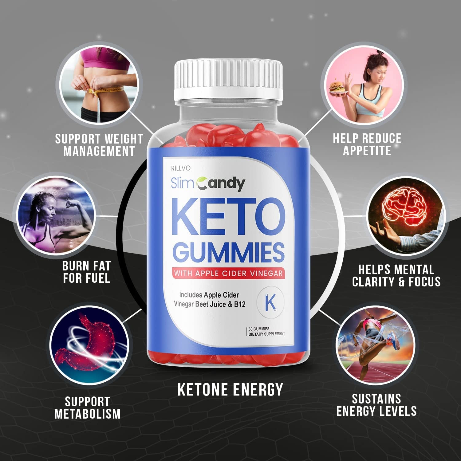 (5 Pack) Slim Candy Keto ACV Gummies Advanced Formula Slim Candy Gummies (300 Gummies)