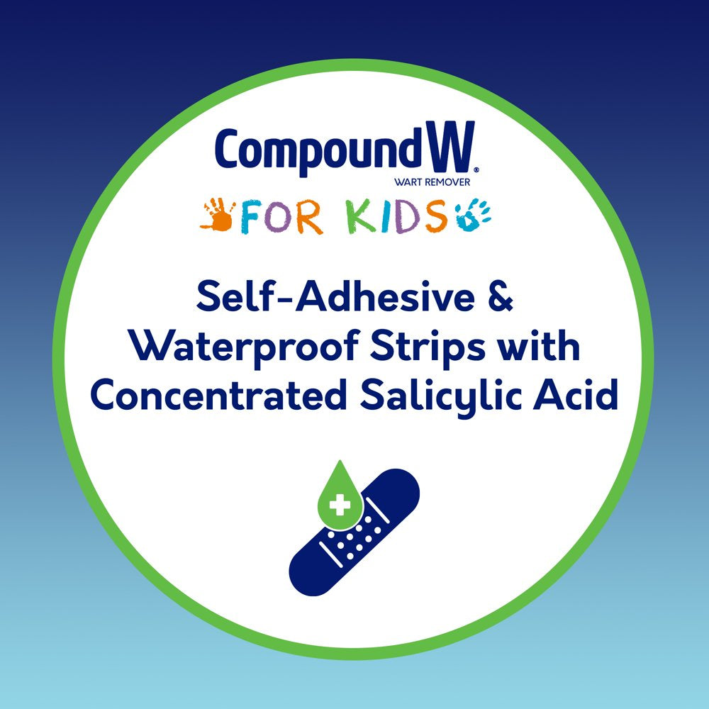 Compound W One Step Wart Remover Strips for Kids, 10 Medicated Strips