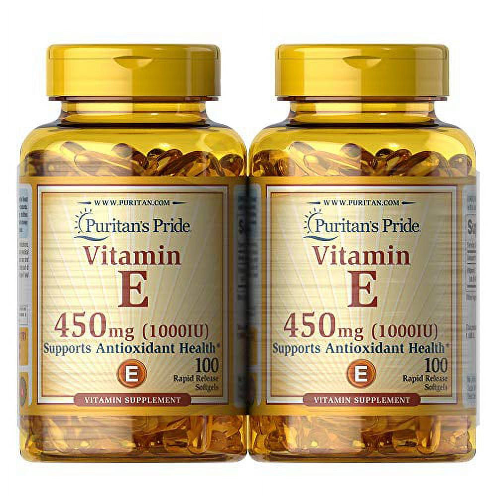 Puritans Pride Vitamin E Supports Immune Function, 450 Mg,100 Count (Pack of 2)