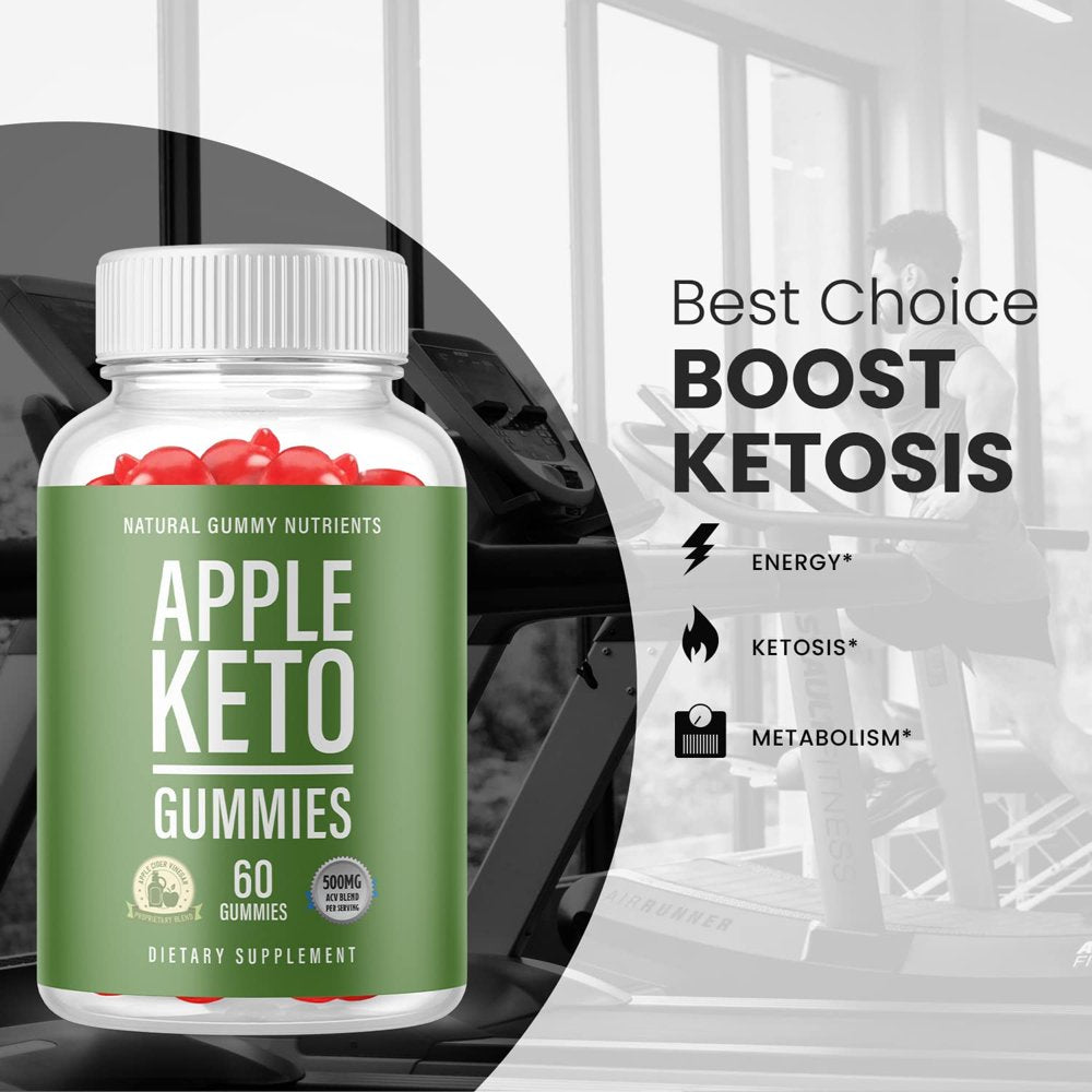 (1 Pack) Apple Keto Gummies - Supplement for Weight Loss - Energy & Focus Boosting Dietary Supplements for Weight Management & Metabolism - Fat Burn - 60 Gummies