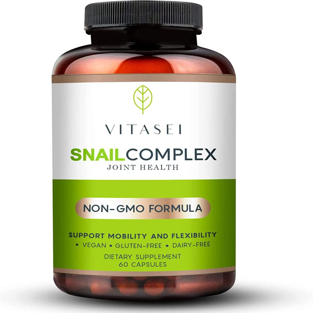 VITASEI Snail Complex Collagen Joint Support Supplement for Women & Men, Supports Mobility & Flexibility, Organic Dietary MSM Supplement, Non-Gmo, Gluten-Free, Dairy-Free, 60 Pills